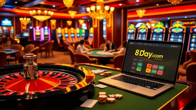 Exciting gaming experience at 8day.cn.com featuring poker and roulette tables.