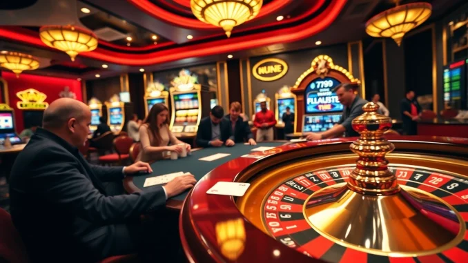 Players experiencing thrilling poker action at 789club in a luxurious casino setting.
