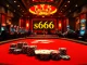 Engage with high-stakes action at the s666 casino poker table featuring vibrant chips and cards.