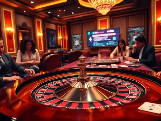 Engaged players enjoying a high-stakes game at https://hb88hz.club/ casino table with vibrant chips and cards.