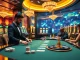 Players engaging at a poker table in a luxurious casino, showcasing the excitement of gambling with 788t elements.