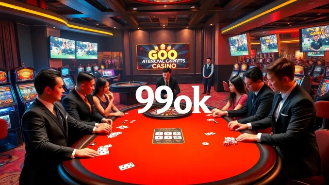 Experience thrilling poker action at 99ok's online casino with professional dealers and vibrant gameplay.