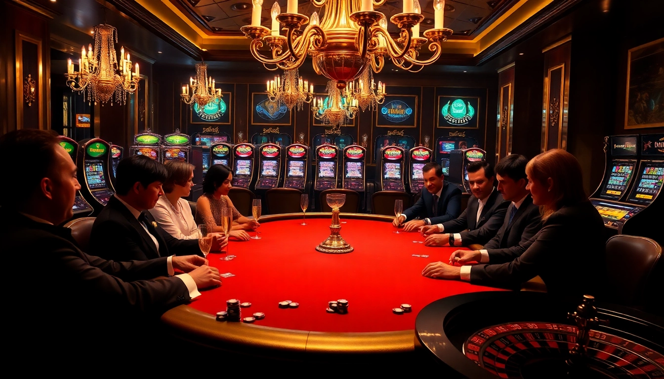 Engaged players at a high-stakes poker game, highlighting the luxurious atmosphere of rikvip.
