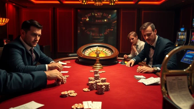 Experience high-stakes gaming at https://lodetructuyen.us/ with luxurious poker, chips, and a roulette wheel.