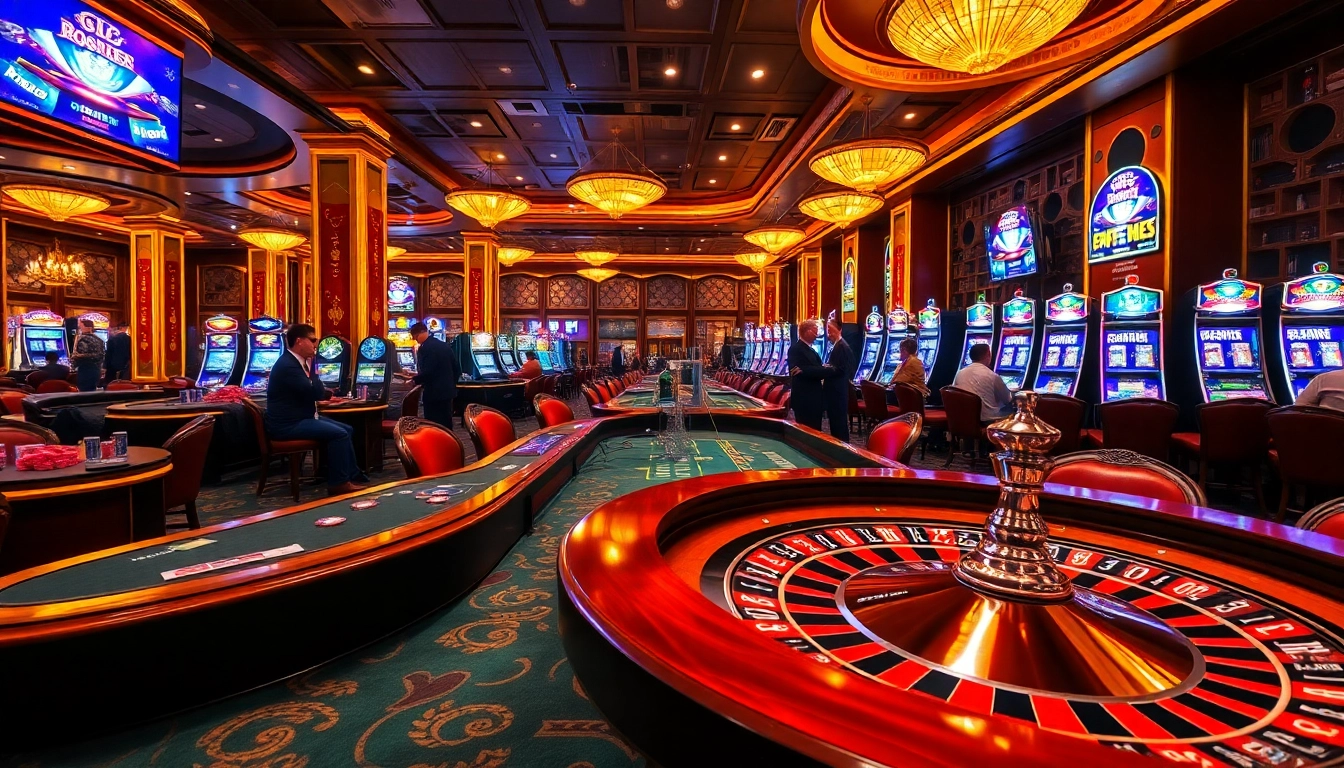 Engage with thrilling casino action at https://www.eejl33.com/ featuring vibrant poker tables and roulette wheels.