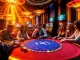 Players engaging in high-stakes poker at TR88 online casino, with vibrant chips and cards.
