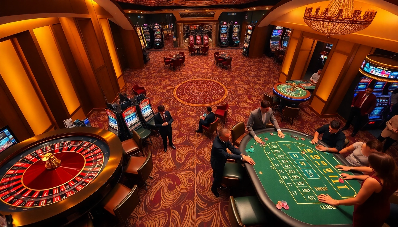 Players enjoying casino games at the Fly88 gaming area, showcasing excitement and strategy.