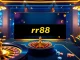 rr88 đăng nhập with an elegant casino interface featuring poker chips and slot machines.