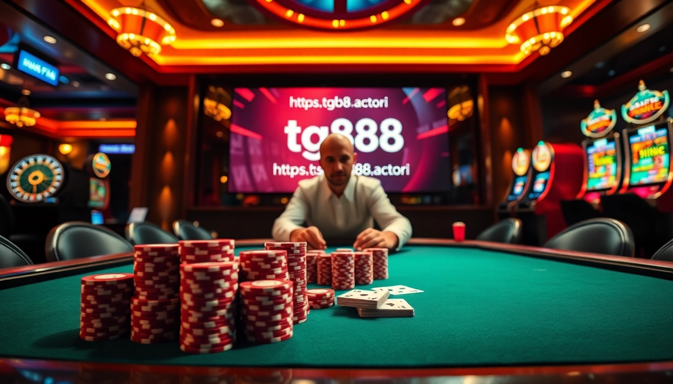 Strategic poker hand dealing with https://tg88.actor/ branded chips, highlighting expert casino gameplay