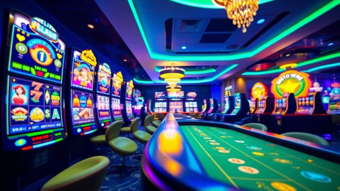 Hitclub's dynamic online gaming environment featuring vibrant slot games and live casino tables.