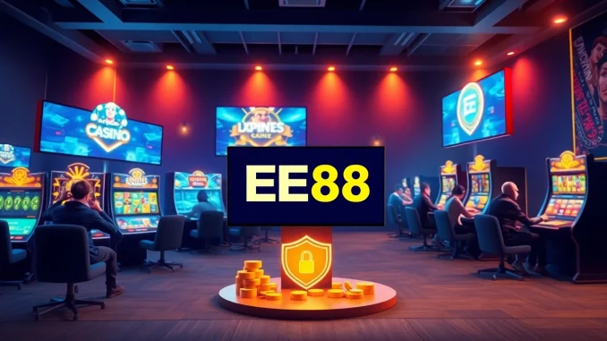 EE88 gaming platform showcasing dynamic 3D games and immersive interfaces