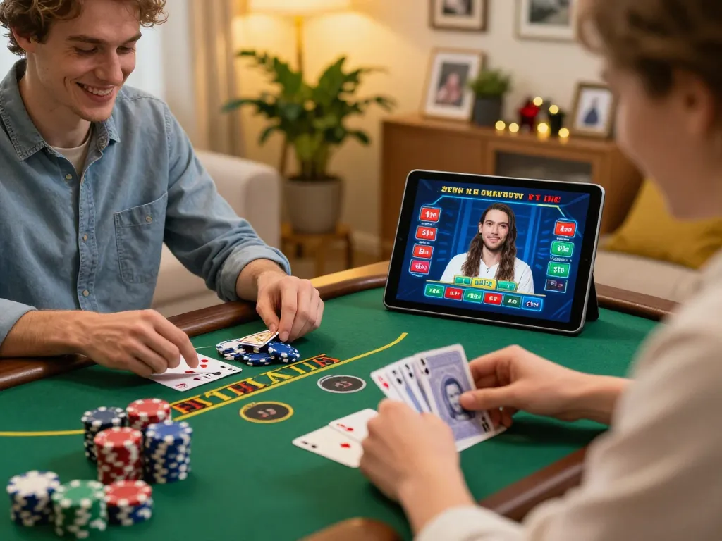 Engaging in live dealer blackjack game at https://lucky88.sbs/ enjoying responsible gambling at home.