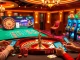 Experience the thrill of gambling on https://188v.today/ with vibrant casino visuals featuring roulette wheels and poker chips.