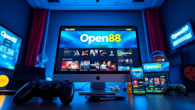 Open88 online gaming platform interface showcasing diverse games and betting options