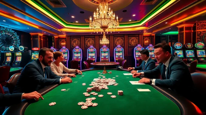 Experience thrilling moments at kbbet's luxurious casino with vibrant games and polished decor.