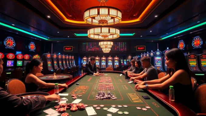 Casino atmosphere with vibrant games and excitement at https://pub88.in.net/ showcasing thrilling gambling experiences.