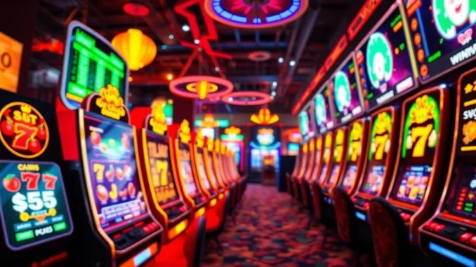 Experience the thrill of online gaming with vibrant slot dana visuals showcasing colorful slot machines and real-time betting displays.