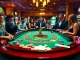 Players enjoying a game of roulette at a vibrant casino, connecting to luck8.