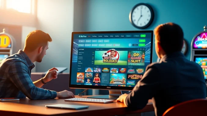 Engaging online betting platform interface showcasing https://8kbet.you/ with vibrant graphics and enthusiastic users.