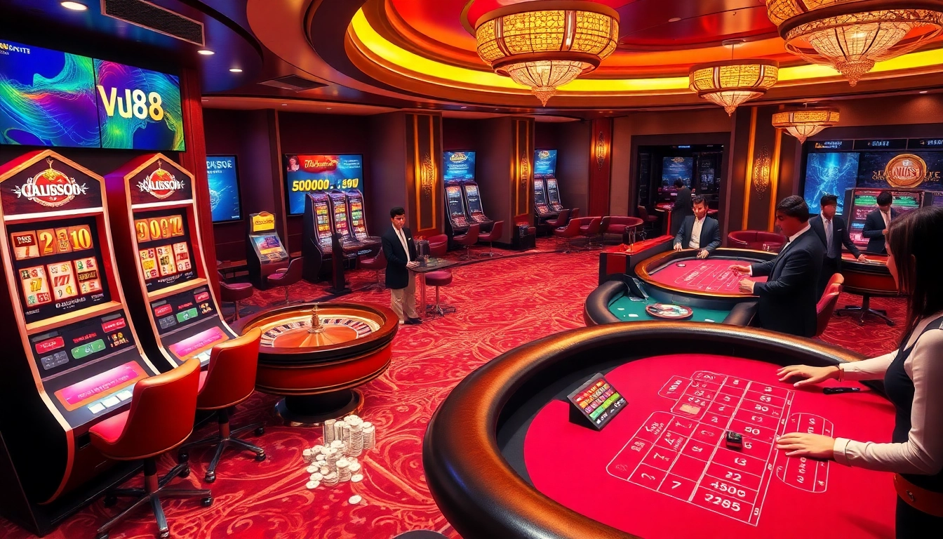 Experience thrilling gameplay at https://vu88.art/ with a vibrant online casino setting showcasing exciting games.