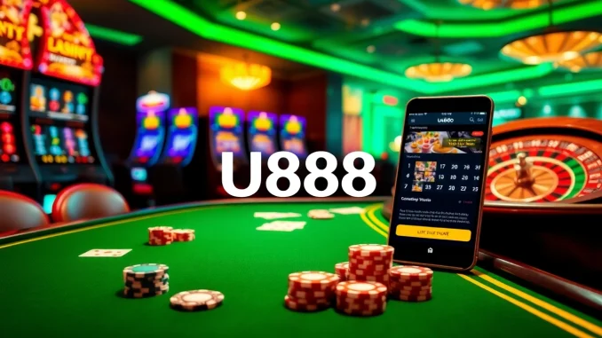 U888 attracts players with an exciting casino environment featuring dynamic gaming tables and vibrant slot machines.