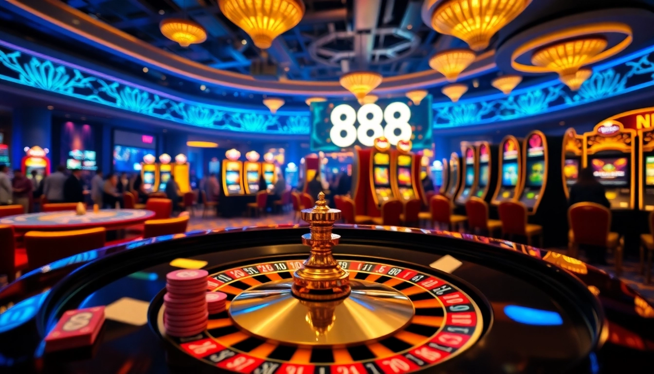 Experience the excitement of 888 NEW casino with vibrant slot machines and thrilling roulette tables.