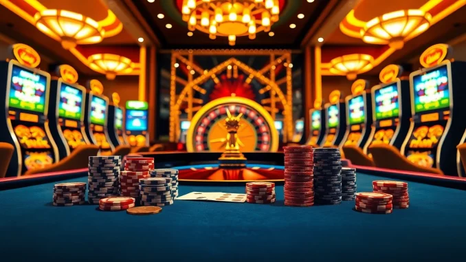 Experience the thrill of online gambling at https://88aa.law/ with a vibrant casino table and roulette wheel.