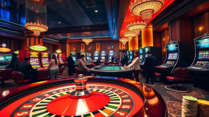 Experience the thrill of MM88 casino with vibrant gaming tables and lively players.
