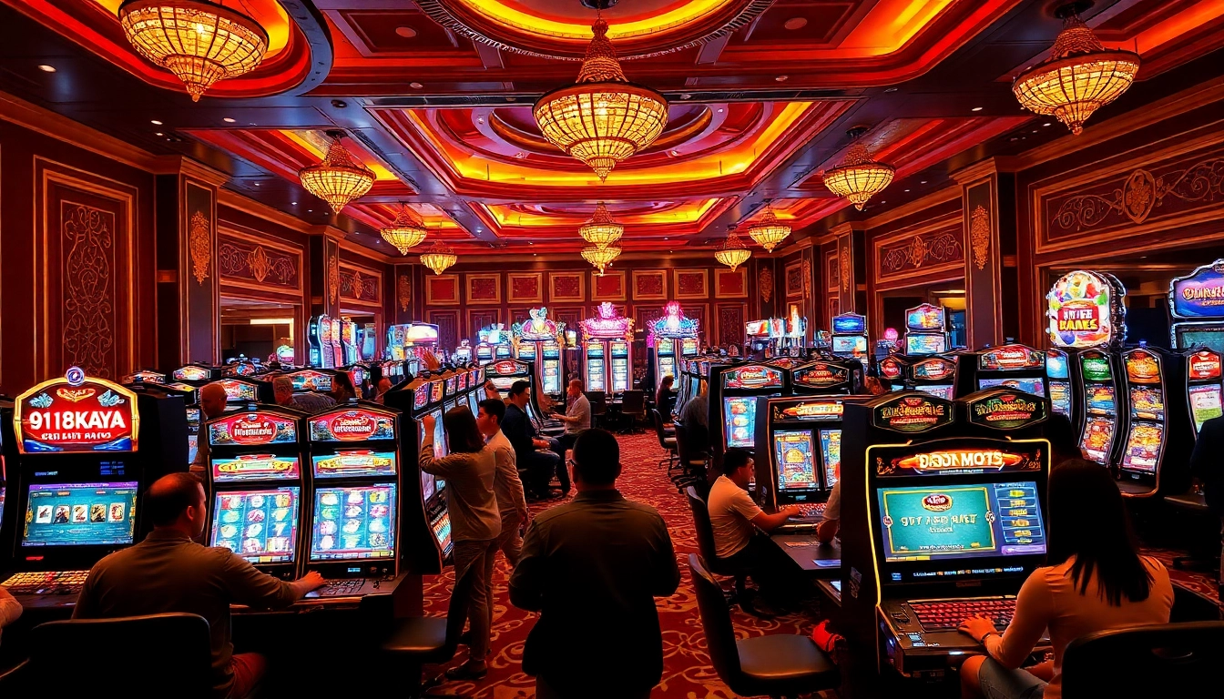 Experience thrilling gaming with 918Kaya PNG on luxurious slot machines in action.