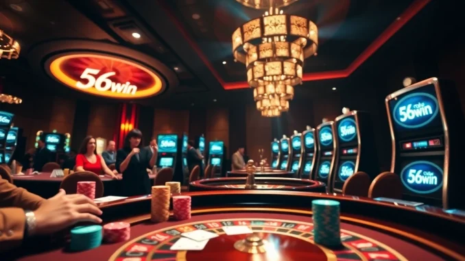 Get ready to win big with 56win at a vibrant casino table surrounded by excitement.