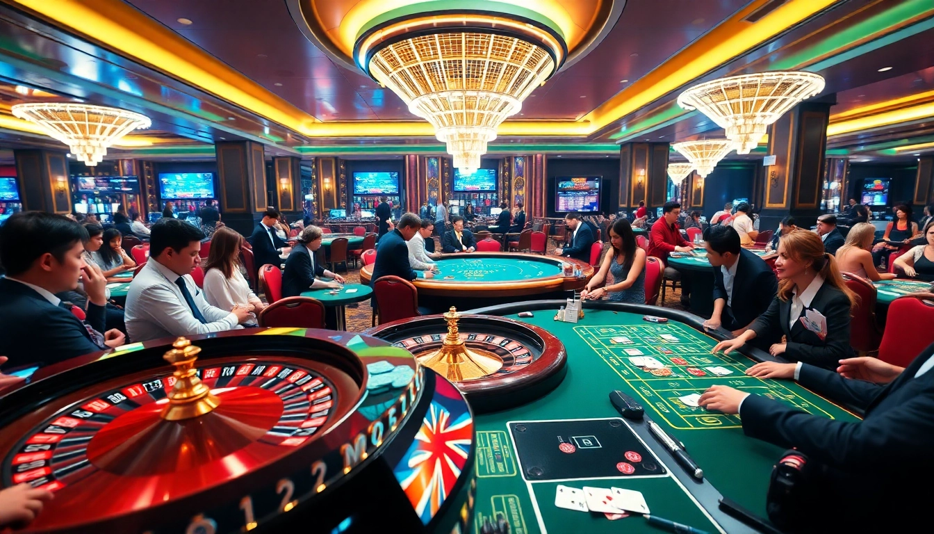 Experience the thrill of live gambling action at https://luck88.games/ with players enjoying a casino atmosphere.
