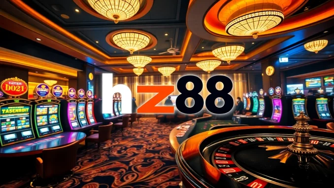 Experience the thrill of winning at hz88's luxurious casino with vibrant tables and exciting games.