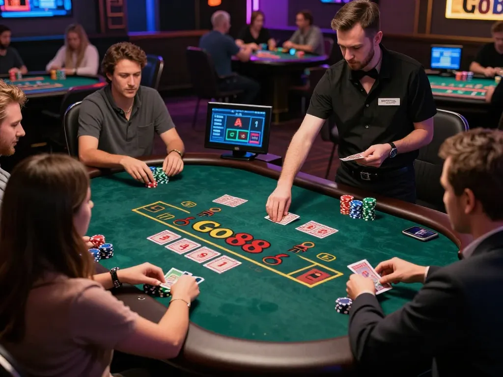 Experience the excitement of live dealer blackjack at Go88, featuring an engaging casino atmosphere.