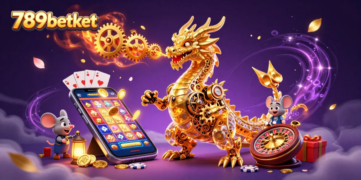 Enjoy thrilling gameplay with 789betket's vibrant casino world featuring golden dragon and dynamic elements.